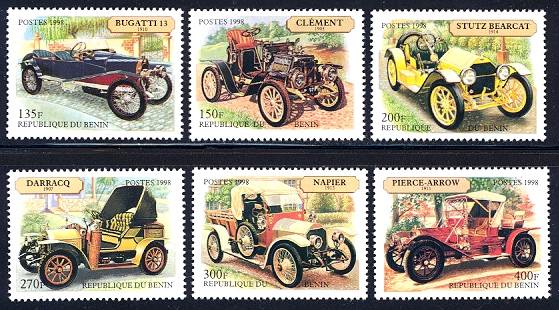 Antique Automobiles Mint Set of 7 Stamps Benin, 1998